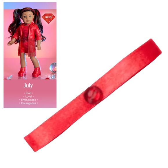 NEW American Girl July BIRTHSTONE CHOKER Doll Necklace Remarkable Ruby Accessory - Picture 1 of 8